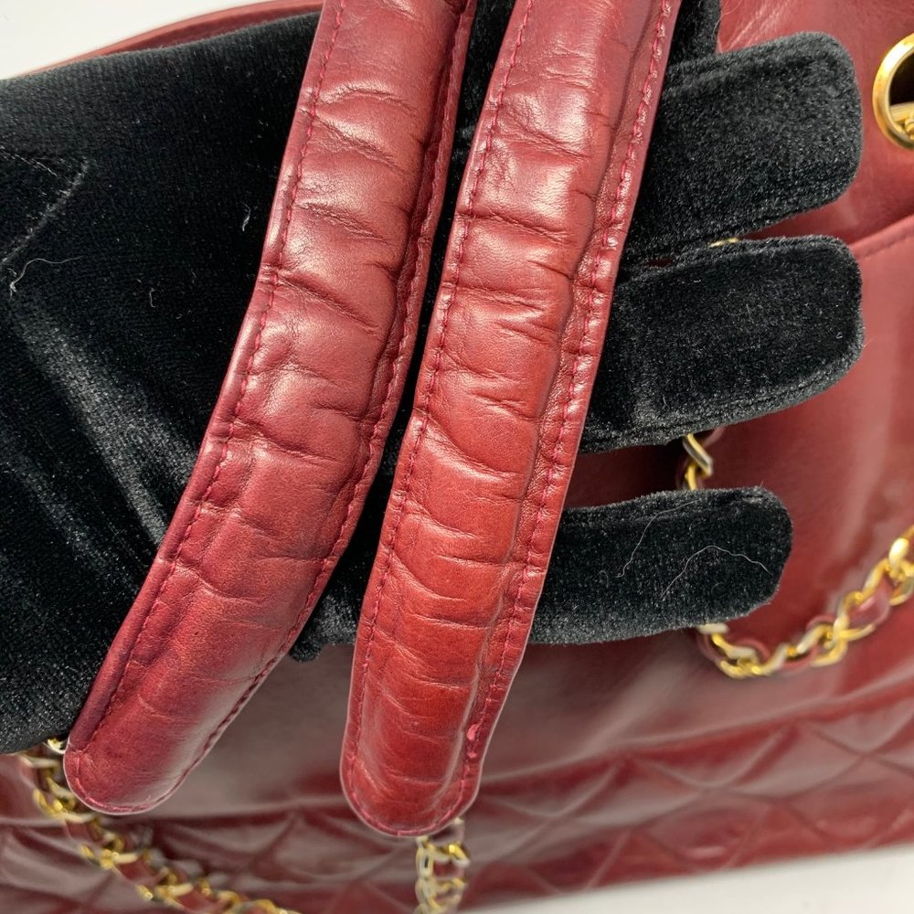 Authentic Chanel Shoulder Bag Bordeaux Lamb Skin - Picture 13 of 16